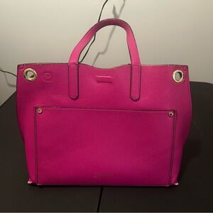 Calvin Klein Fuchsia Leather Tote Bag